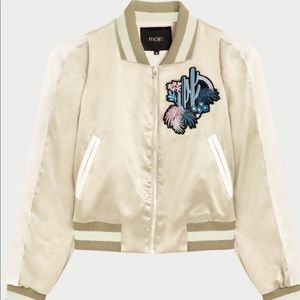Maje Silk Bomber Jacket Cactus